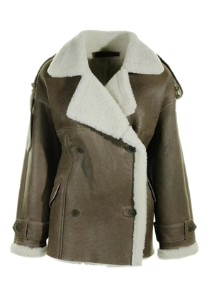 Santoro shearling-fur double-breasted jacket - Brown