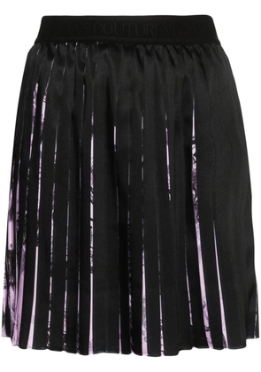Versace Jeans Couture Watercolour Barocco pleated mini skirt - Black
