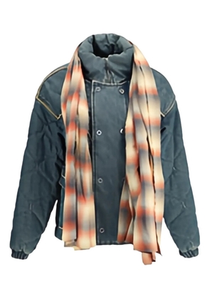 MARBELL scarf-detail denim jacket - Blue