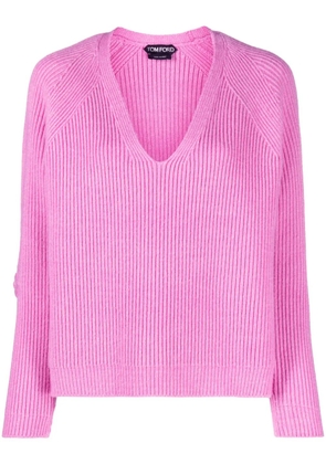 TOM FORD ribbed V-neck jumper - Pink