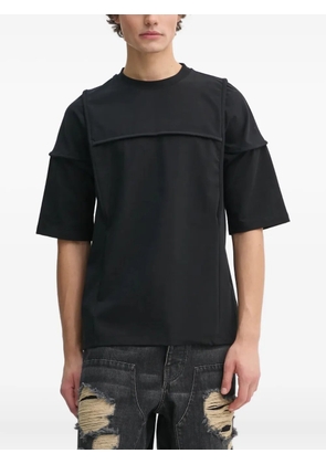 HELIOT EMIL panelled-design short-sleeve T-shirt - Black
