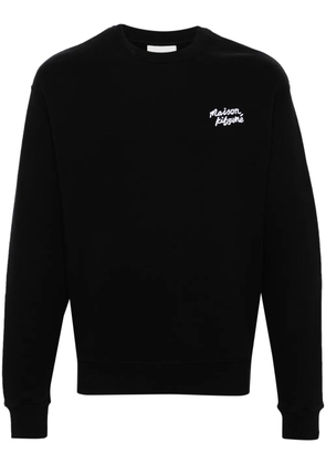 Maison Kitsuné logo-embroidered cotton sweatshirt - Black
