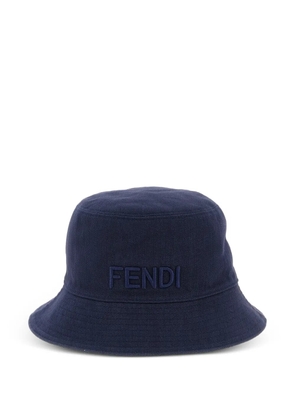 FENDI reversible logo-embroidery bucket hat - Blue