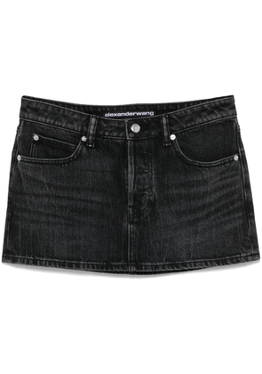 Alexander Wang crystal denim mini skirt - Black