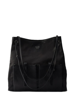 Prada large Route leather tote bag - Black