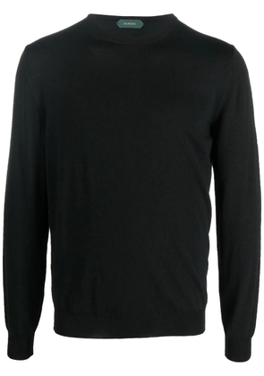Zanone crew-neck long-sleeve jumper - Black
