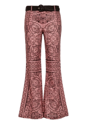 ZIMMERMANN Ottie paisley-print flared trousers - Pink