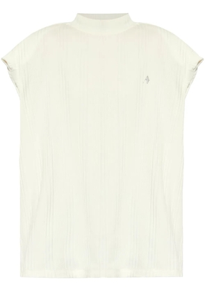 The Attico logo-raised ribbed top - White