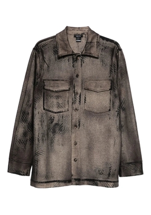 Avant Toi abstract-print button-down shirt - Brown