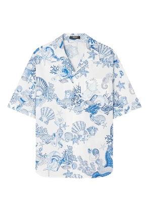 Versace Coral Theatre cotton shirt - Blue