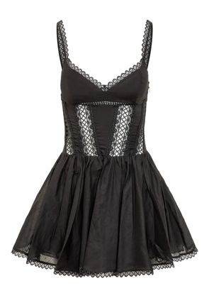 Charo Ruiz Ibiza lace-trimmed skater dress - Black
