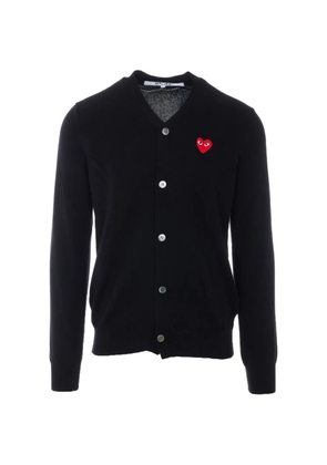 Comme Des Garçons Play V-neck heart patch cardigan - Black