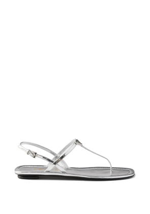 Prada metal buckle thong sandals - Silver