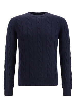 Aragona cable-knit crew-neck sweater - Blue