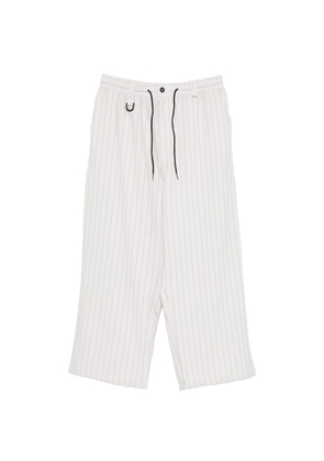 Y-3 striped drawstring trousers - Neutrals