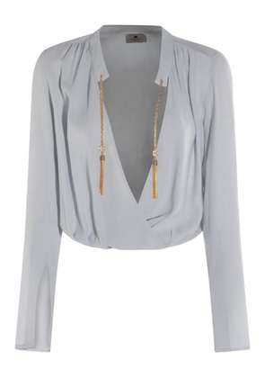 Elisabetta Franchi chain-tassel detail blouse - STARLIGHT