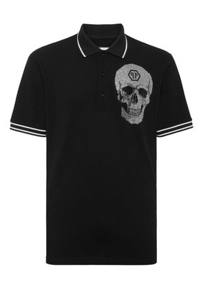 Philipp Plein crystal-embellished polo shirt - Black