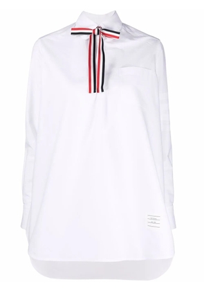 Thom Browne RWB bow-tie blouson shirt - White