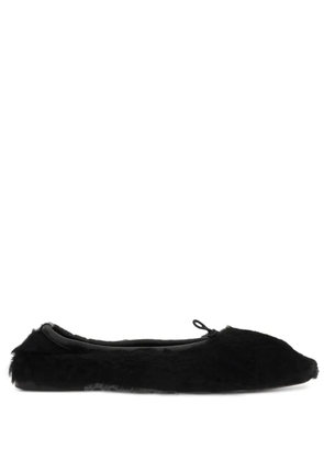 Hereu faux-shearling balleria shoes - Black