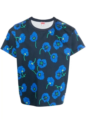 Kenzo floral-print cotton T-shirt - Blue