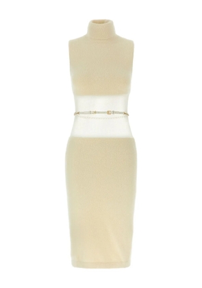 Elisabetta Franchi turtleneck midi dress - White