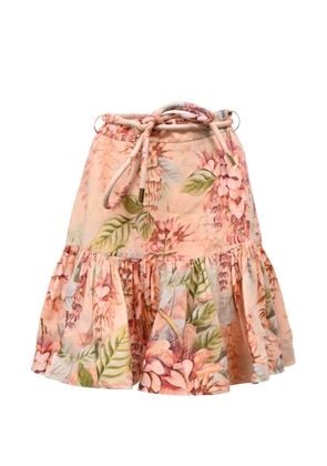 ZIMMERMANN Candescent Flip floral-print mini skirt - Orange