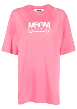 MSGM logo-print cotton T-shirt - Pink