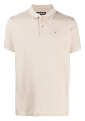 Barbour embroidered-logo polo shirt - Neutrals