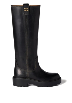 Miu Miu leather boots - Black