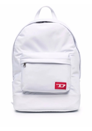 Diesel logo-patch zipped backpack - White