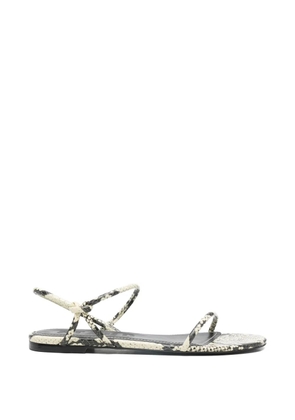 STAUD Laurel snakeskin-print sandals - White