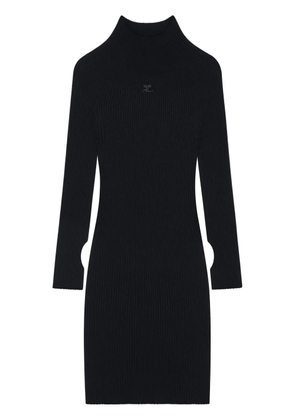 Courrèges ribbed-knit mock neck mini dress - Black