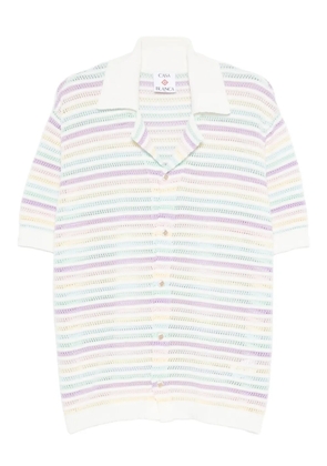 Casablanca striped short-sleeve shirt - White