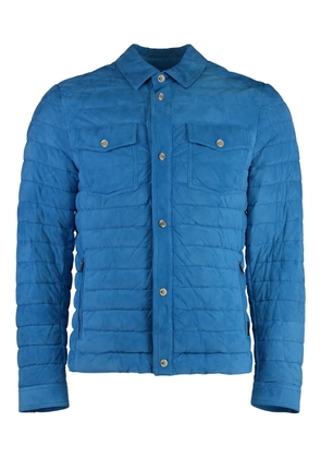 Moorer suede quilted jacket - Blue