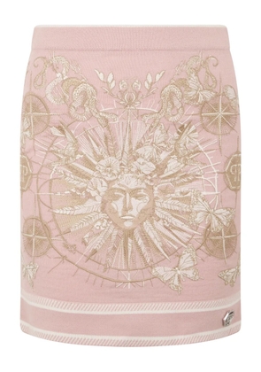 Philipp Plein logo-plaque mini skirt - Pink