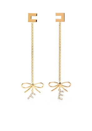 Elisabetta Franchi bow-detail pendant earrings - Gold