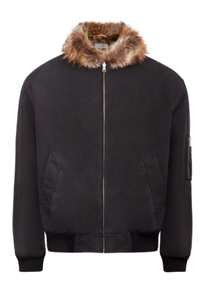 MM6 Maison Margiela fur-collar cotton jacket - Black