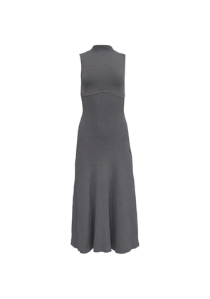 STAUD ribbed-knit sleeveless midi dress - Grey