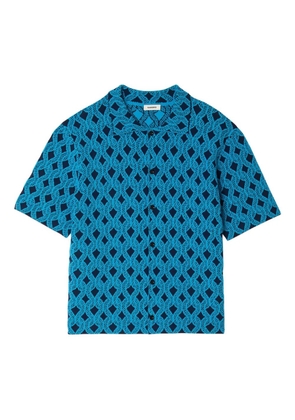 SANDRO patterned short-sleeve shirt - Blue