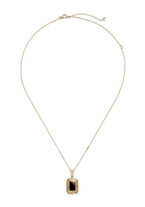 SHAY 18K yellow gold diamond and onyx pendant necklace