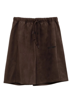 FEAR OF GOD ESSENTIALS Relaxed suede-effect drawstring shorts - Brown