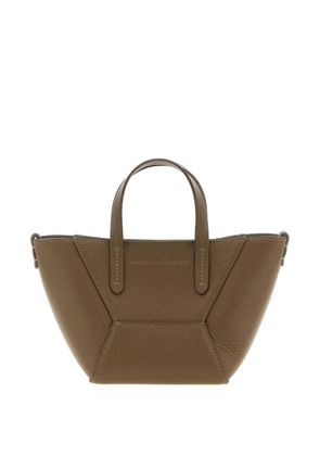 Brunello Cucinelli BC Duo leather mini tote bag - Brown