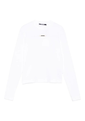 Jacquemus logo-patch long-sleeve T-shirt - White