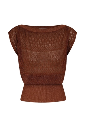 ZIMMERMANN Awaken metallic lace top - Brown