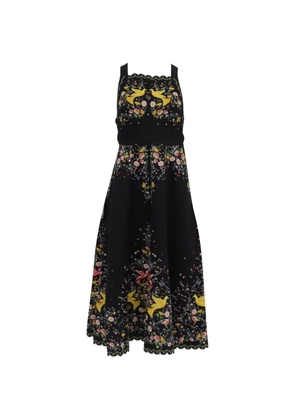ZIMMERMANN embroidered open-back midi dress - Black