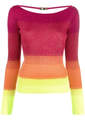 GCDS colour-block ribbed-knit jumper - Pink