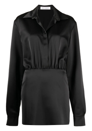 MACH & MACH Karma Flower satin minidress - Black