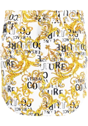 Versace Jeans Couture Logo Couture-print denim miniskirt - White