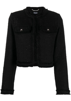 Versace sequin-embellished tweed jacket - Black