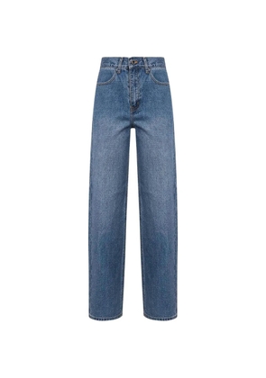 Self-Portrait rhinestone straight jeans - Blue